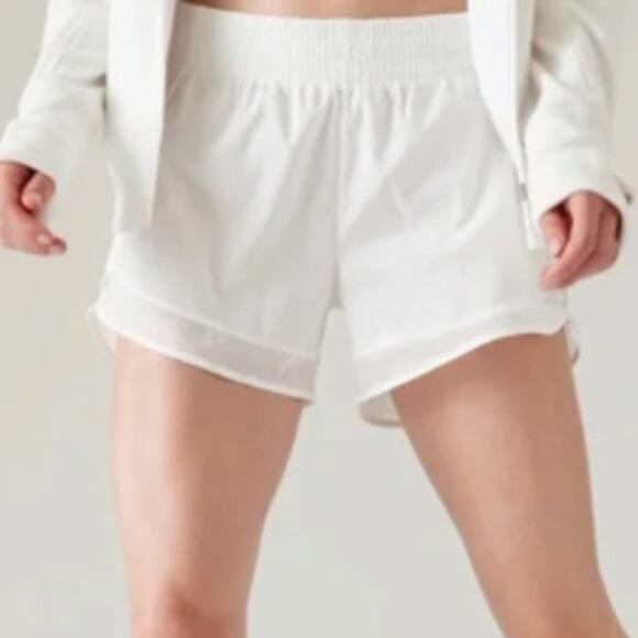 Athleta Women's Mesh Racer Run Short 4 Inch Bright White Women's Size 3X NWT - Picture 1 of 12